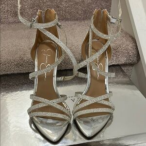 Jessica Simpson Silver Strappy Heels